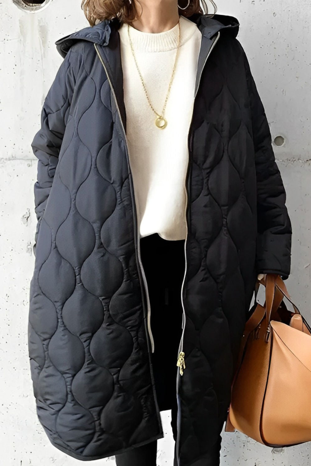 CASS - lange winterjas met capuchon
