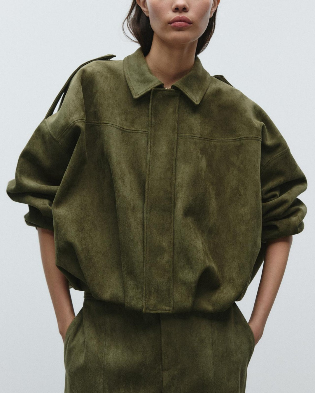 Fabianne - oversized suède jas