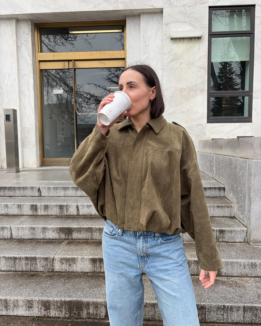 Fabianne - oversized suède jas