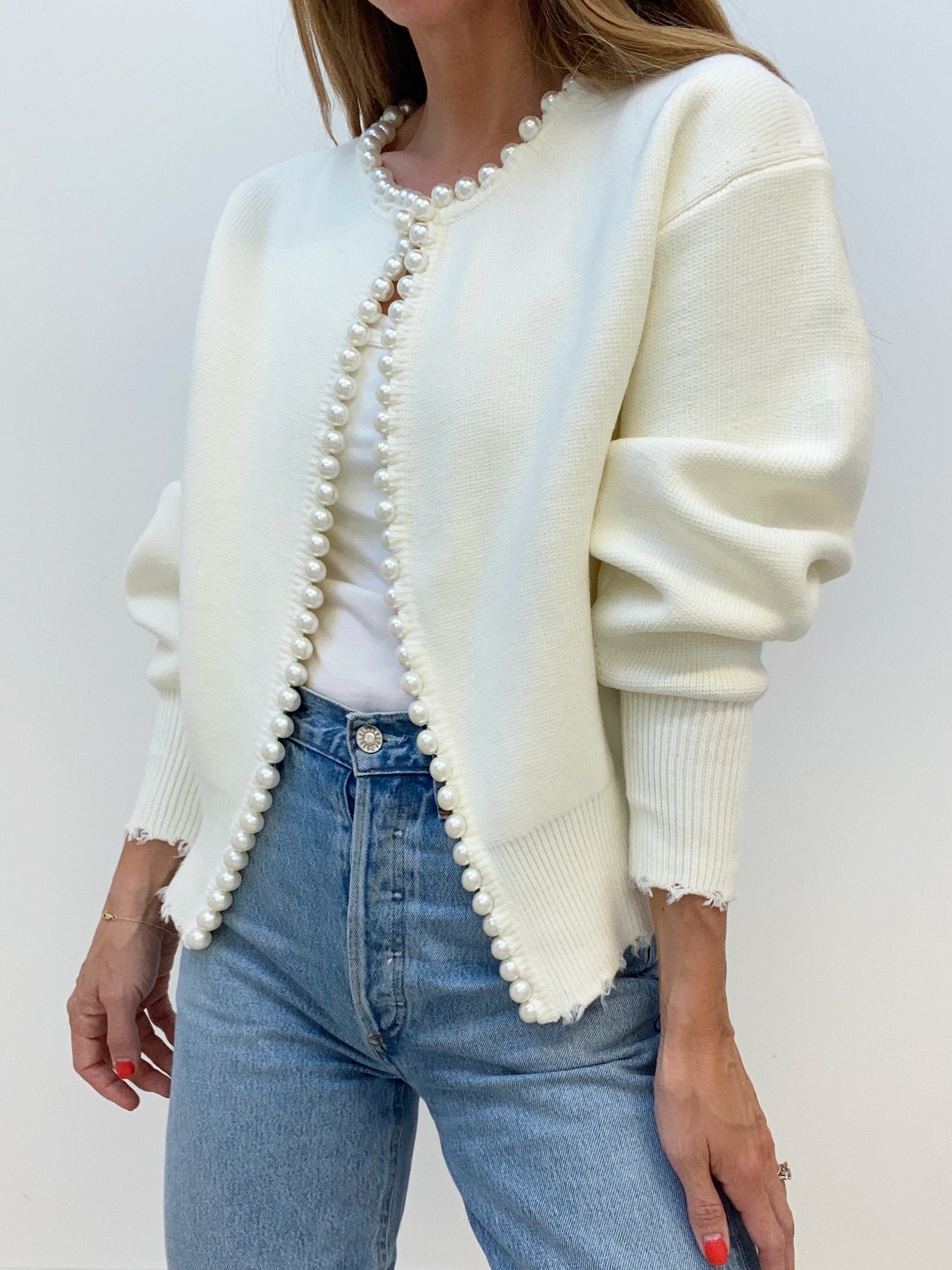 CLAIR - parel cardigan