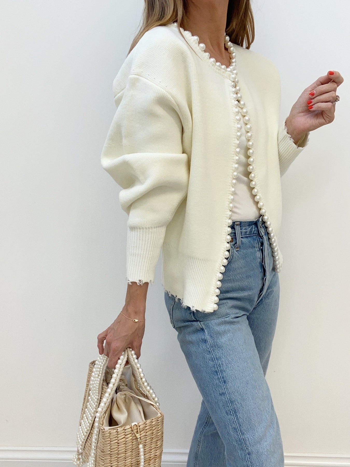 CLAIR - parel cardigan