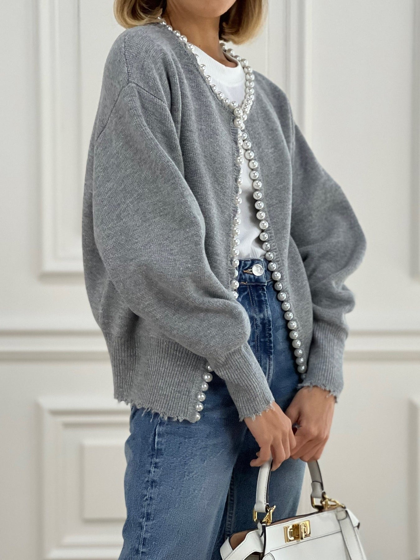 CLAIR - parel cardigan