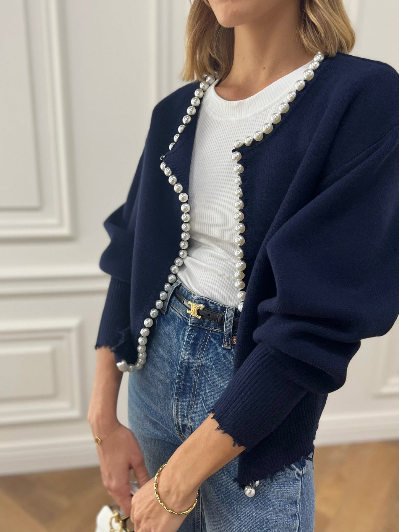 CLAIR - parel cardigan