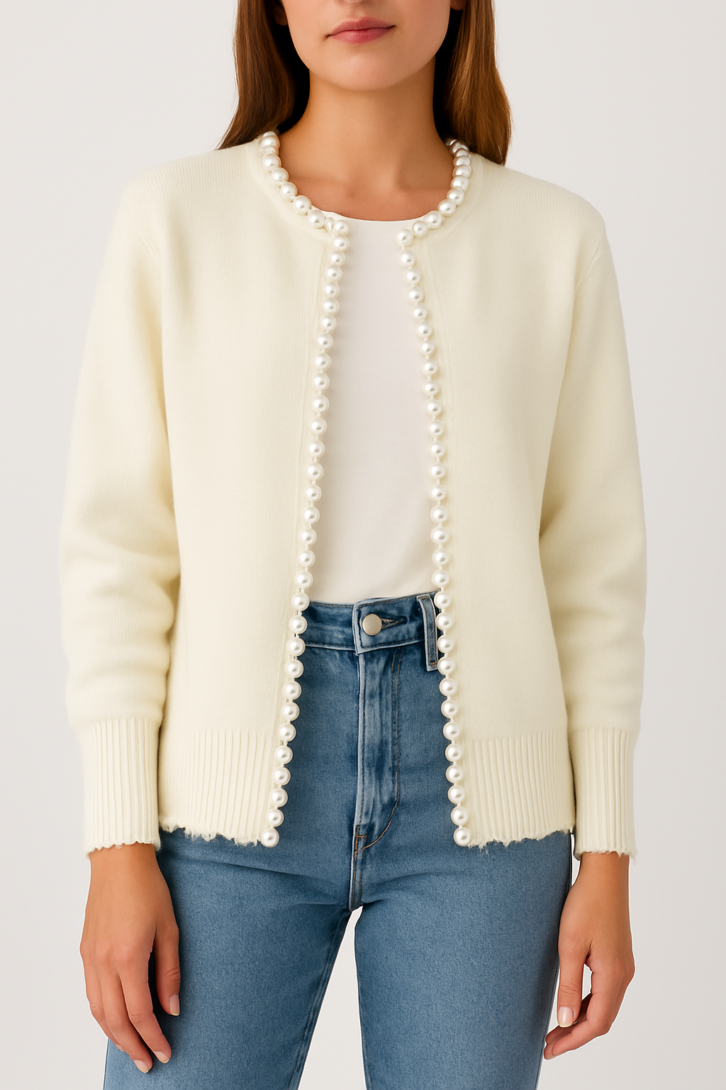 CLAIR - parel cardigan