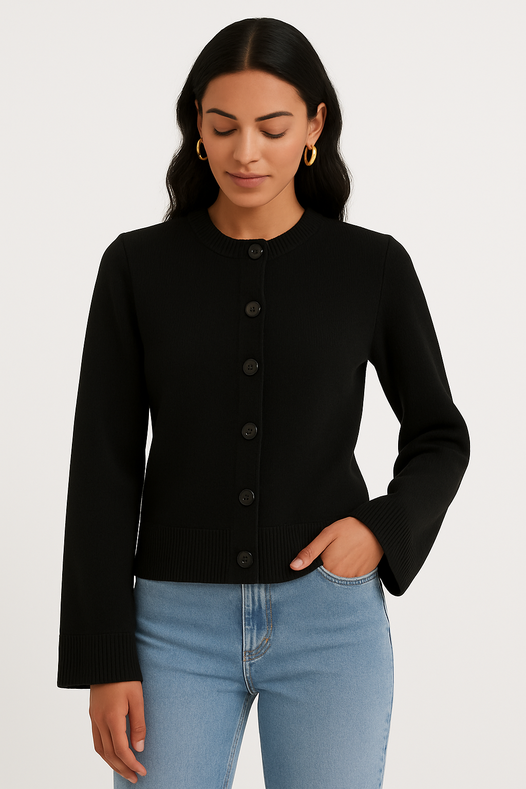 Merel - kasjmier vest met knopen