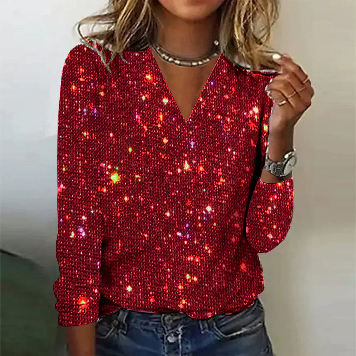 VERA - glitter v-hals