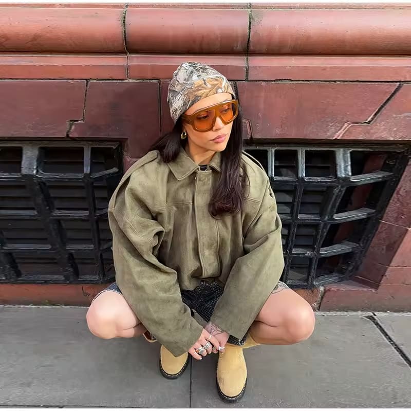 Fabianne - oversized suède jas