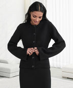 Merel - kasjmier vest met knopen