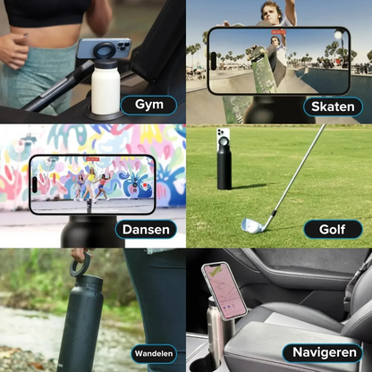 ThermoMate – Fles en Telefoonhouder in één