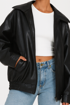 LUNA - oversized leren jas