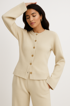 Merel - kasjmier vest met knopen