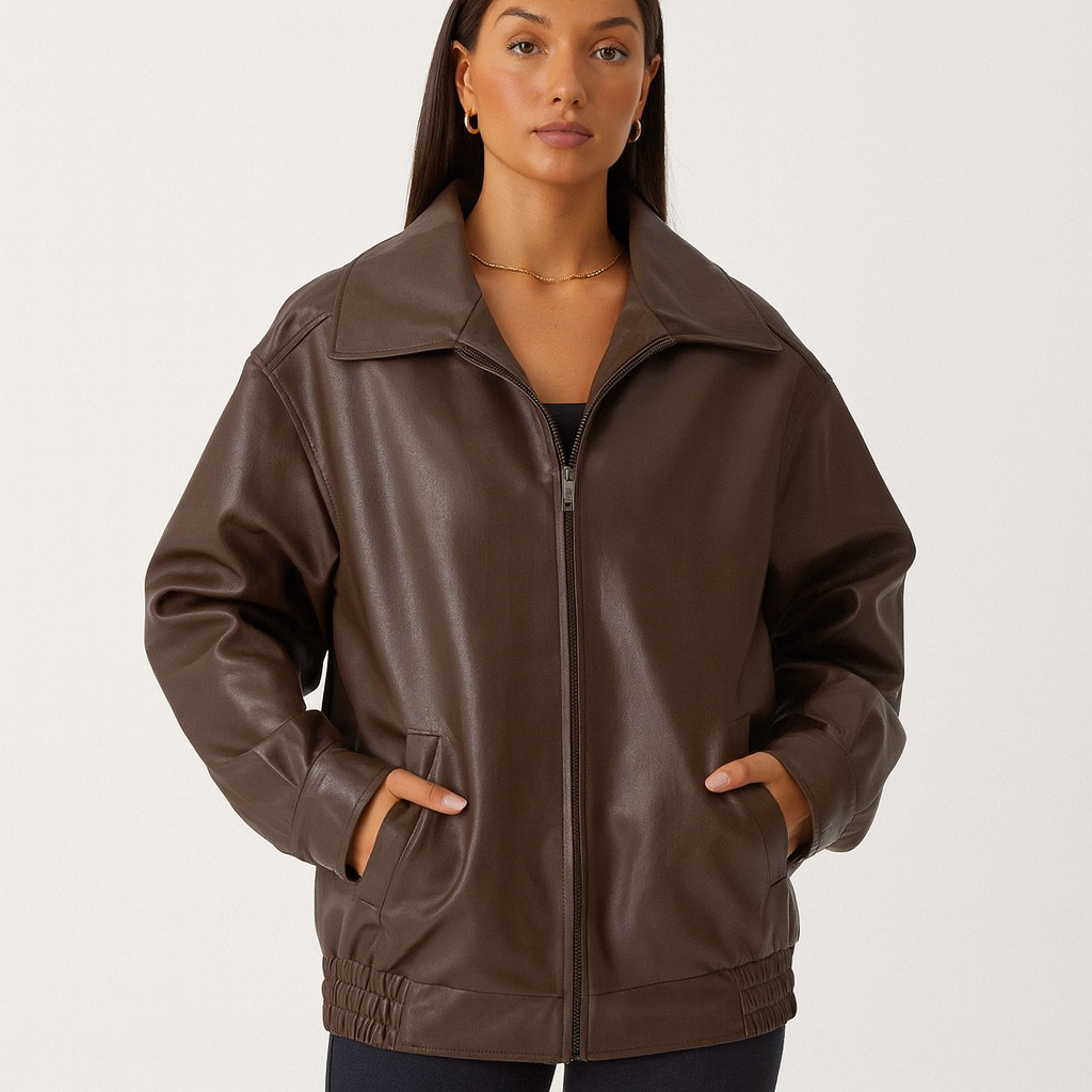 LUNA - oversized leren jas