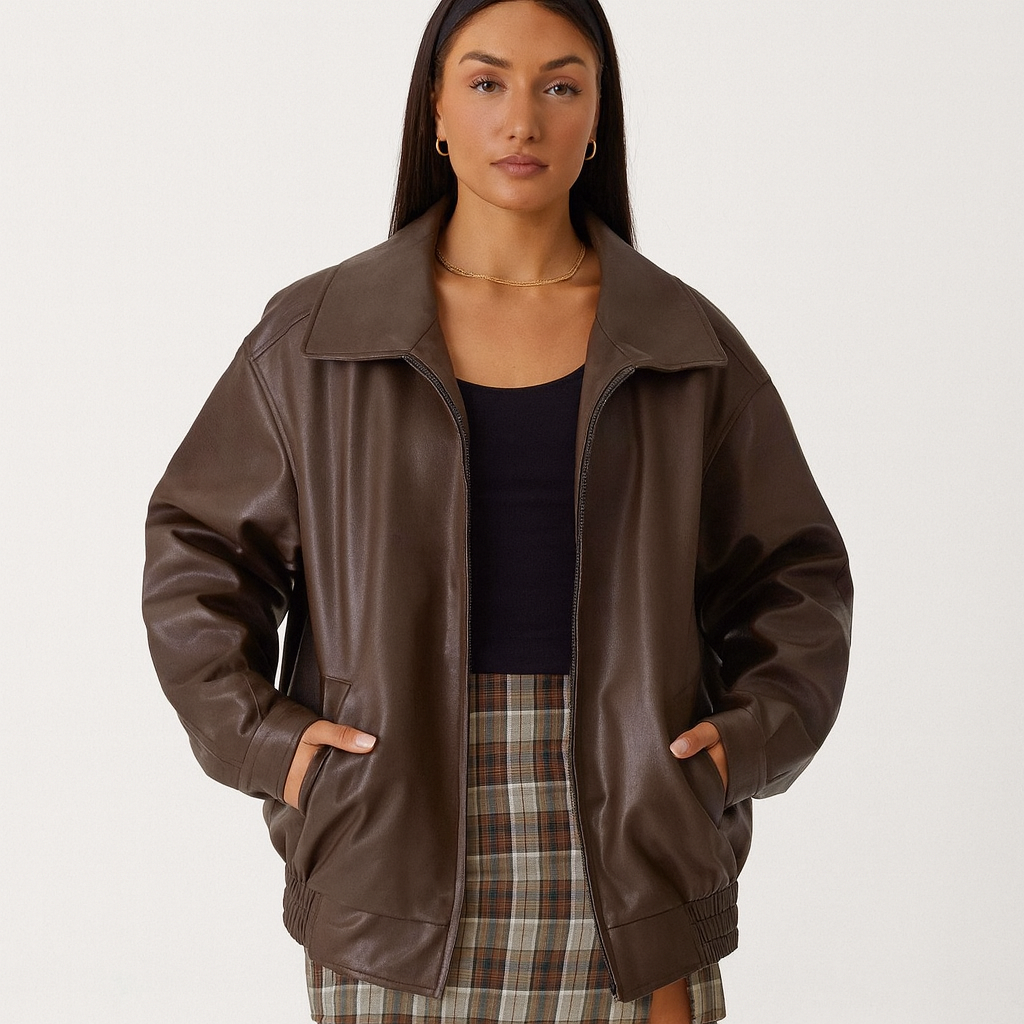 LUNA - oversized leren jas