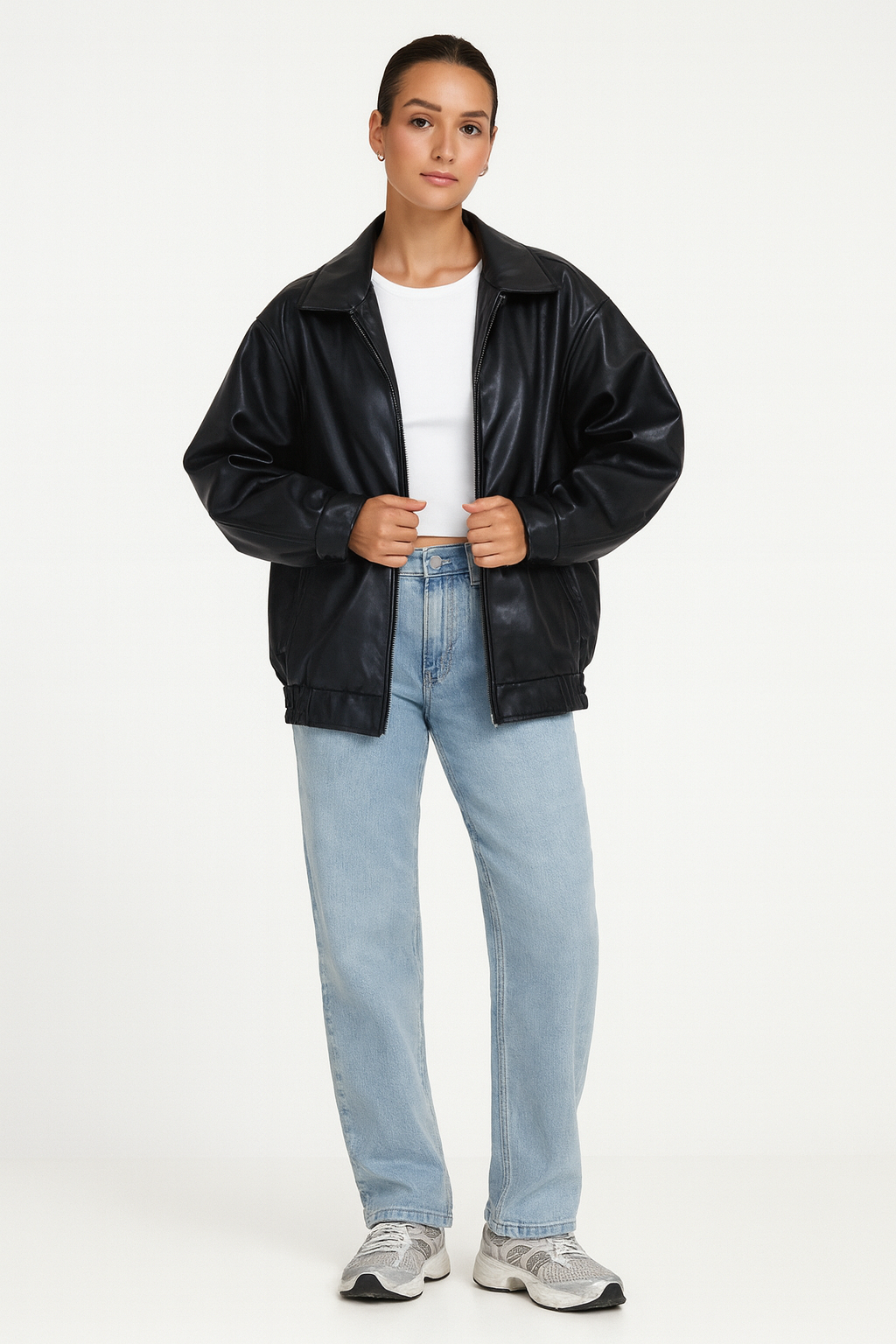 LUNA - oversized leren jas